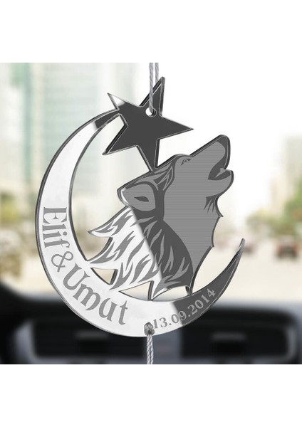 Kişiye Özel Tarihli Bozkurt Pleksi Araba Dikiz Aynası Süsü fiyatları