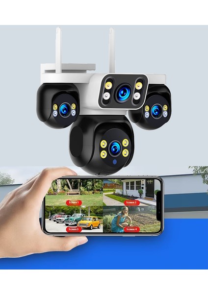 ES-5804 128GB 8MP 4 Kameralı Wifi 16X Zoom HiEasy Gece Görüş Çift Yönlü Ses Uzaktan İzleme Kişi Takibi Türkçe