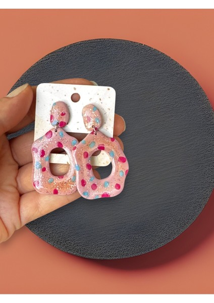 Muffyclay Özel Tasarım, Polimer Kil Simli Puantiyeli Küpe - Twinkle Dots indirimleri
