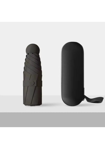 Özel Kılıflı Siyah Şemsiye (Kapsül Şemsiye)