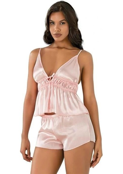 Somon Saten Şort Takımı 9208