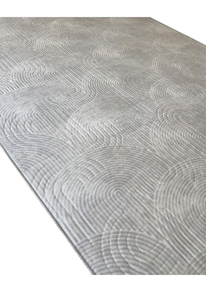 Yıkanabilir Leke Tutmaz Kaymaz Tabanlı Kesme Kabartmalı Salon Koridor Mutfak Halısı Gri indirimleri