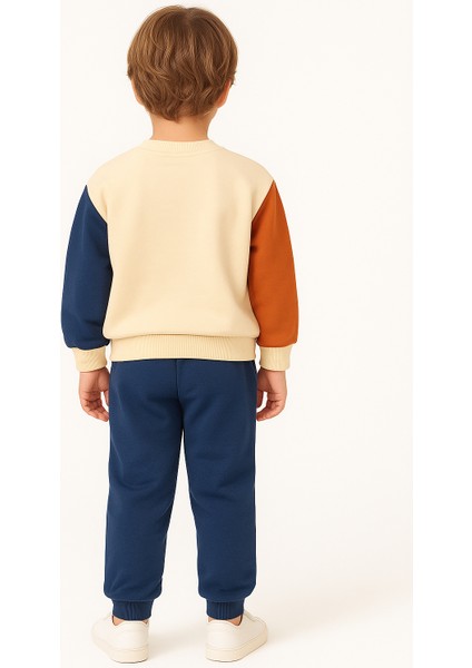 Renkli Baskılı Çocuk Eşofman Takımı | 2 Iplik Pamuklu Kumaş | Follow Your Curiosity | Kr Kids modelleri