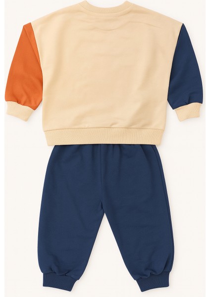 Renkli Baskılı Çocuk Eşofman Takımı | 2 Iplik Pamuklu Kumaş | Follow Your Curiosity | Kr Kids fırsatları