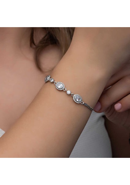 925 Ayar Gümüş Oval Taşlı Kadın Bileklik T8357 (802802) modelleri