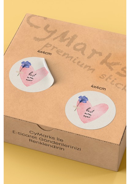 Best Mom Ever Temalı Sticker Paketleme Kargo Ambalaj Etiketi - 4X4CM 70 Adet fiyatları
