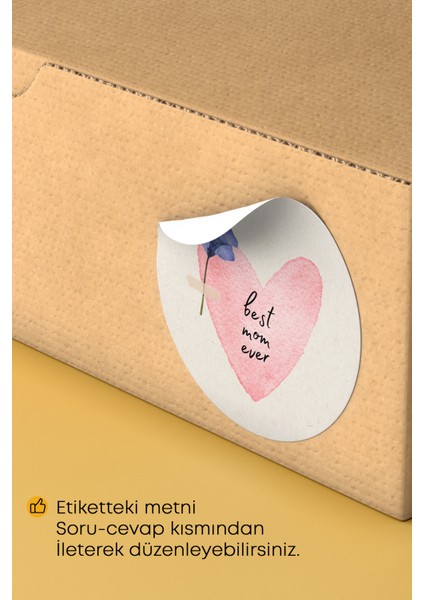 Best Mom Ever Temalı Sticker Paketleme Kargo Ambalaj Etiketi - 4X4CM 70 Adet indirimleri