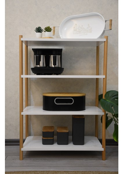 Çok Amaçlı 4 Raflı Mutfak Düzenleyici Mutfak Rafı Salon Rafı Vitrin