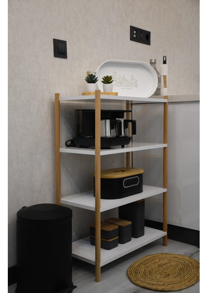 Çok Amaçlı 4 Raflı Mutfak Düzenleyici Mutfak Rafı Salon Rafı Vitrin fiyatları