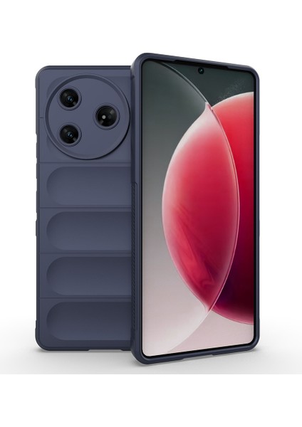 Tecno Spark 30 Pro Kılıf Esnek Tpu Oyuklu Arka Yüzey Tasarımlı Aden Etnik Silikon Kapak - Lacivert