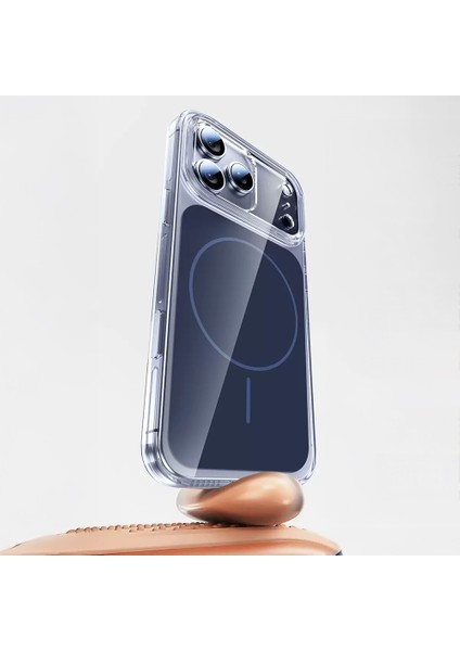 iPhone 17 Pro Kılıf Aden M-Safe Şarj Özellikli Şeffaf Kamera Kontrol Butonlu Lugano Kapak - Turuncu fiyatları