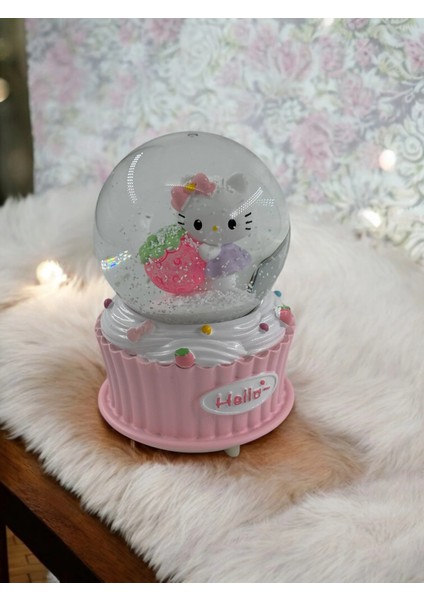 Hello Kitty Çilekli Işıklı Müzikli Orta Boy Kar Küresi fırsatları