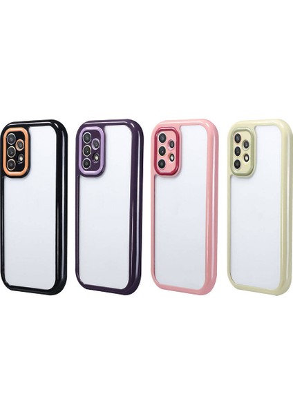 Galaxy A32 4g Kılıf Kamera Korumalı Renkli Kenar ve Çerçeve Tasarımlı Aden Vitamin Kapak-Mürdüm fiyatları