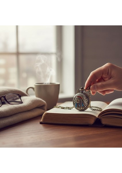 Isme Özel Kutulu Antik Kızılderili Köstekli Saat