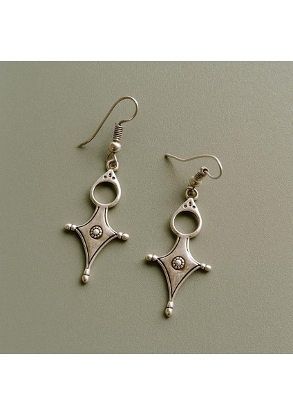 Geometrik Şekilli Kadın Küpe Çift Adet Gümüş Kaplama El Yapımı Küpe fiyatları