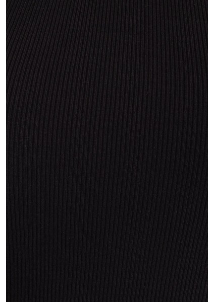 Kadın Askılı Boyun Çapraz Ön Crop Top Natural