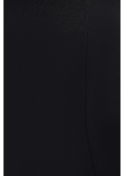 Kadın Detaylı İnce Askılı Mini Elbise Siyah