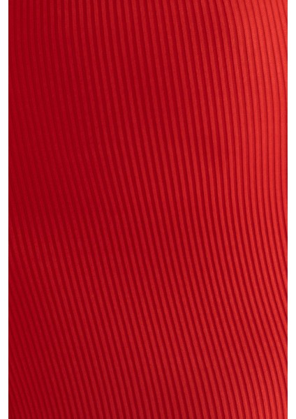 Kadın Dantel Detaylı V Yaka Kırpılmış Tank Top Red