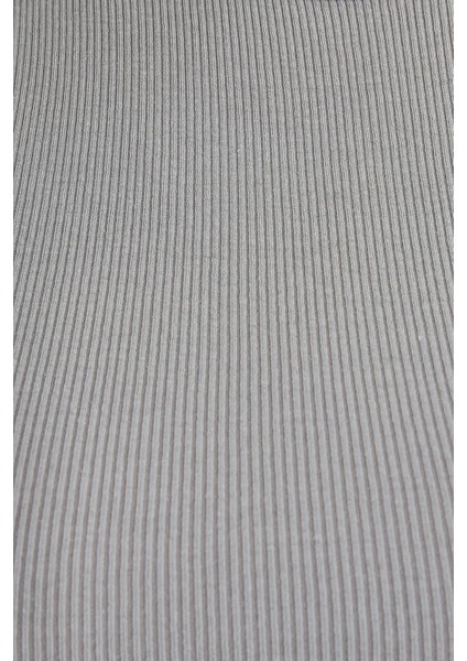 Kadın Temel Dokuma Bisiklet Yaka Tank Üst Grey