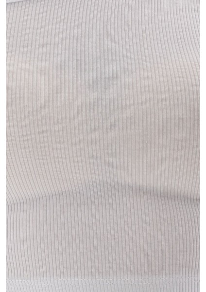 Kadın Tek Omuz Askısız Basic Crop Top White