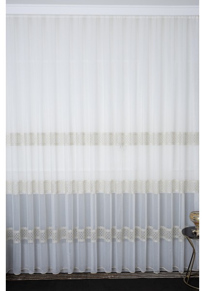 Neptün Gold Işlemeli 1/3 Sık Pileli Ütü Istemez Kırışmaz Yeni Sezon Salon Oda Tül Perdesi fiyatları