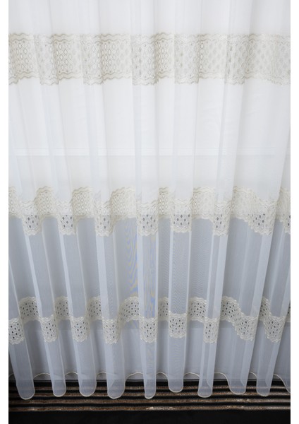 Neptün Gold Işlemeli 1/3 Sık Pileli Ütü Istemez Kırışmaz Yeni Sezon Salon Oda Tül Perdesi