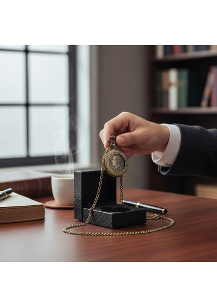 Kişiye Özel Atatürk Kabartmalı Nostaljik Cep Saati - 1881-1938 Anı Saati