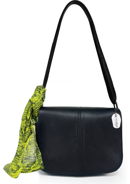 Hakiki Deri Siyah Premium Şallı Kapaklı Çapraz ve Omuz Çantası fırsatları