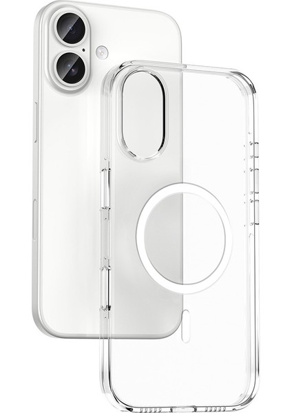 iPhone 17 Kılıf M-Safe Şarj Özellikli Kamera Korumalı Aden Kripto Kapak - Şeffaf