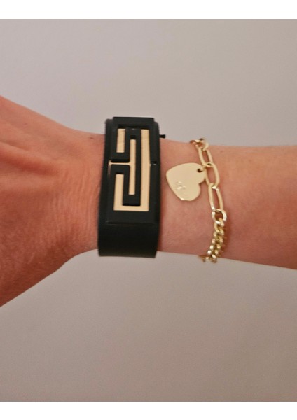 Siyah Gold Deri Bileklik fırsatları