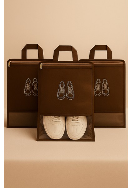 3'lü Seyahat Tipi Ayakkabı Saklama Çantası -Ayakkabı Hurcu- Ayakkabı Düzenleyici Ayakkabı Organizeri