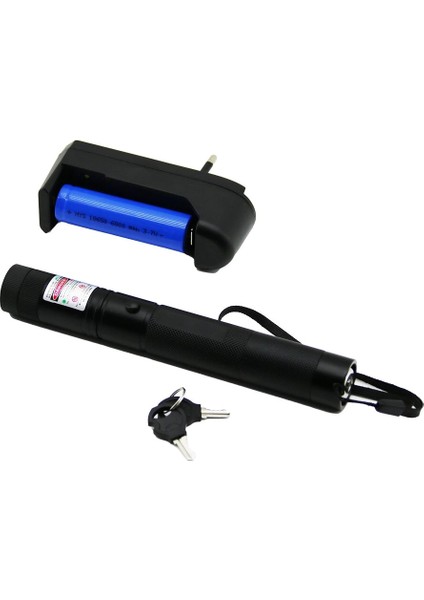 Green Lazer Siyah - Pil Şarjlı Yeşil Lazer Metal Kasa Büyük Beyaz Kutu (5148)