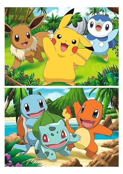 Çocuk Yapbozu 05668 - Pikachu ve Arkadaşları - 2 x 24 Parça Pokemon Yapboz, 4 Yaşından Büyük Çocuklar Için, Pokemon Hediyeleri fiyatları