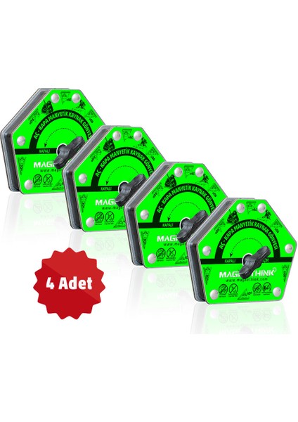 4 Adet Aç Kapa Özellikli 6 Açılı Kolay Temizlenebilen Güçlü Mıknatıslı Kaynak Tutucu Manyetik Kaynak Gönyesi