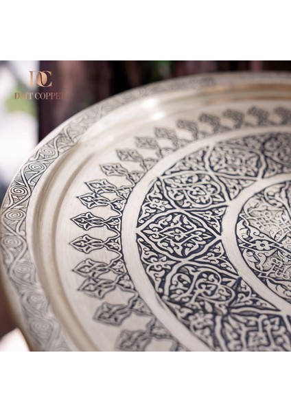 Dmt Gaziantep Sarı Bakır 35 cm Osmanlı El Işi Sunum Gold Tepsi Kına Tepsisi 35 cm fırsatları
