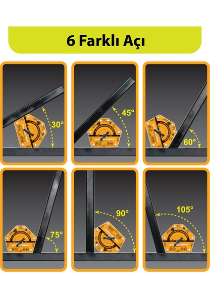 4 Adet Aç Kapa Özellikli 6 Açılı Kolay Temizlenebilen Güçlü Mıknatıslı Kaynak Tutucu Manyetik Kaynak Gönyesi fiyatları