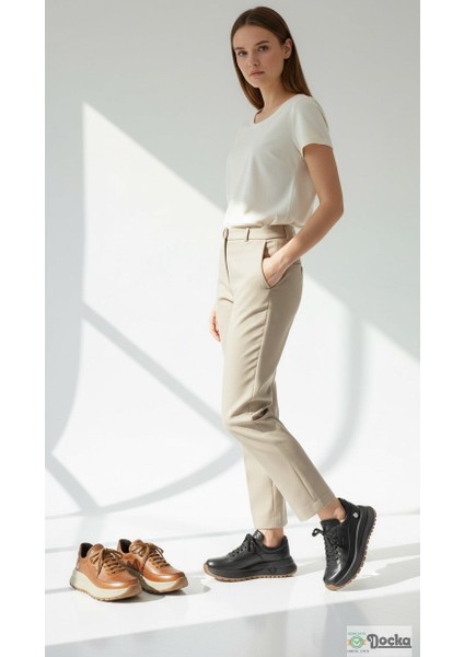 Mammamia Kadın Mevsimlik Spor Tarz Hafif Ortopedik Hakiki Deri Düz Taban Günlük Ayakkabı M26/KA3795 fırsatları