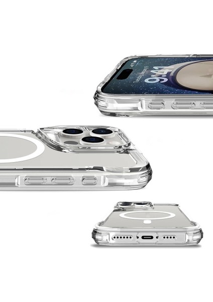 Apple iPhone 16 Pro Max Kılıf Aden Magsafe Şarj Özellikli T-Max Magsafe Kapak-Şeffaf fırsatları