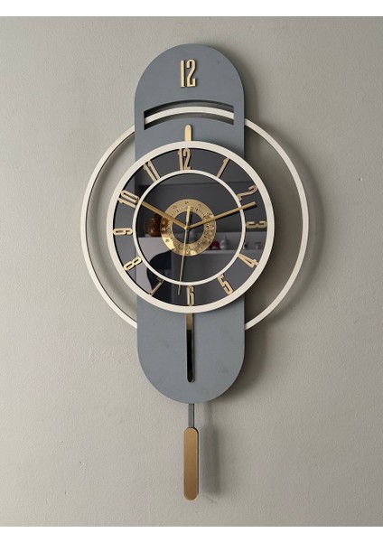 Ortası Aynalı Ahşap Duvar Saati – Sessiz Mekanizma, Şık Ev Dekoru (30–85 Cm)