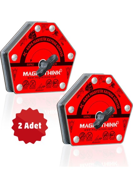 2 Adet Aç Kapa Özellikli 6 Açılı Kolay Temizlenebilen Güçlü Mıknatıslı Kaynak Tutucu Manyetik Kaynak Gönyesi