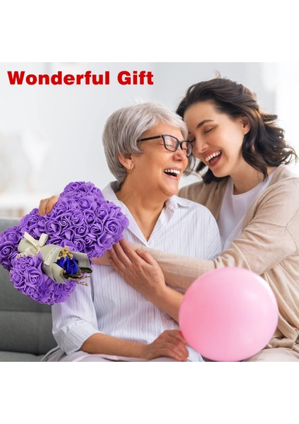 Mor Gül Şeklinde Yapay Çiçeklerden Ayıcık ve Mini Buket Hediyelik Seti – Özel Hediye Kutusunda indirimleri