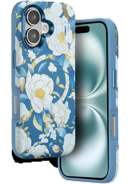 iPhone 16 Flower Series Magsafe Kapak - Mavi - NHR1804-4846 fırsatları