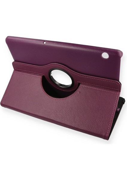 Huawei Mediapad T5 10 Kılıf 360 Tablet Deri Kılıf - Mürdüm - NHR1643-1369