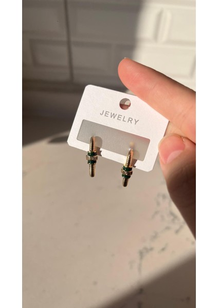 Çelik Yeşil Bohem Küpe