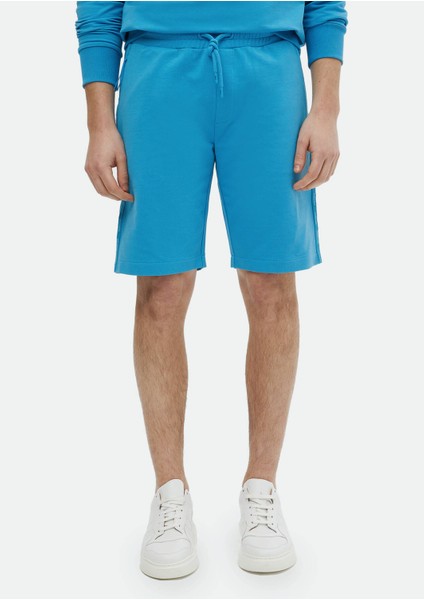 Turkuaz Düz Örme Jogging Fit Spor Pamuk Karışımlı Bermuda indirimleri