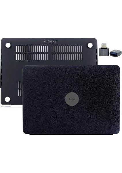 MacBook Pro 13 Inç Kılıf Simli Taşlı Sert Kapak M1 M2 A2338 A2251 A2289 A1708 A1706 A1989 A2159 ile Uyumlu Darbe Çizilme Koruyucu Mat Parlaksiyah