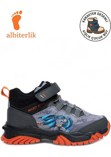 Erkek Çocuk Karakter Figür Desenli Suya Dayanıklı Cırtlı Kaymaz Taban Kışlık Çocuk Bot