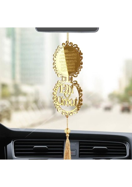Kişiye Özel Besmele Ayetel Kürsi Pleksi Araba Dikiz Aynası Süsü