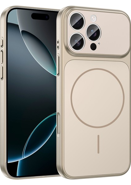 iPhone 16 Pro Max Kılıf Mryn M-Safe Şarj Özellikli Kamera Korumalı Formen Kapak - Gold