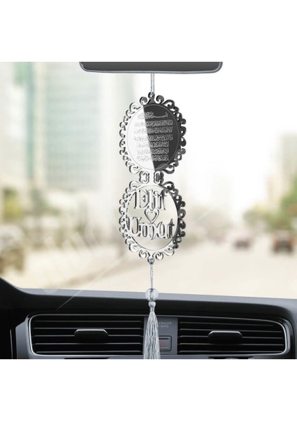 Kişiye Özel Besmele Ayetel Kürsi Pleksi Araba Dikiz Aynası Süsü